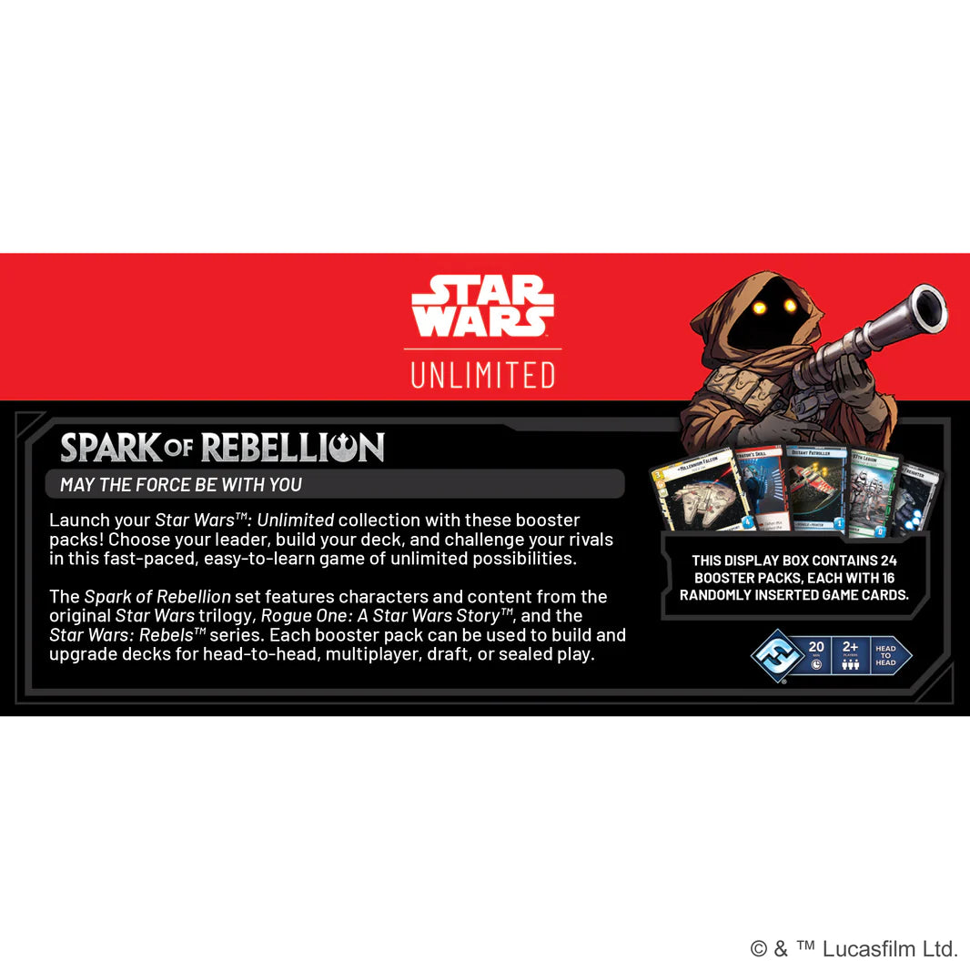 Star Wars: Unlimited - Spark of Rebellion Booster Display